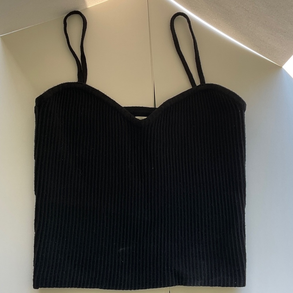 OAK + FORT Black Textured Top